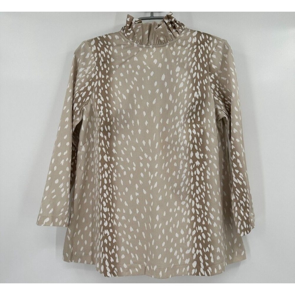 Tuckernuck Antelope Faye Blouse sz XS Swing Top Ruffle Collar Bow Tie Career NWT